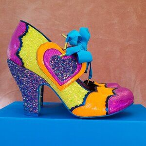 Irregular Choice "Right On" Mary Jane Glitter Heels Size 41 US 10 Holographic
